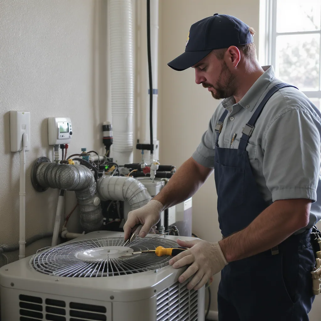 Flowchart helping homeowners decide between HVAC system maintenance or full replacement